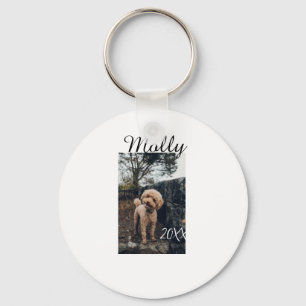 Pet dog cat animal birthday photo modern year date keychain