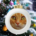 Pet Dog Cat Custom Photo Ceramic Ball Christmas Ornament<br><div class="desc">This design was created through digital art. It may be personalized by clicking the customize button and changing the colour, adding a name, initials or your favourite words. Contact me at colorflowcreations@gmail.com if you with to have this design on another product. Purchase my original abstract acrylic painting for sale at...</div>