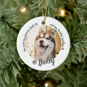 Pet Dog Cat Custom Photo Memorial Keepsake Ceramic Ornament