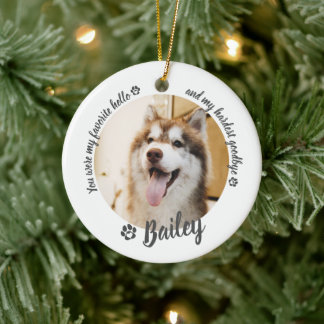 Pet Dog Cat Custom Photo Memorial Keepsake Ceramic Ornament
