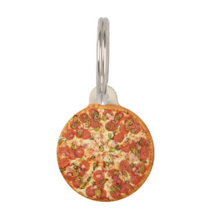 Pet Dog Cat Cute  Fun Pizza Customize ID Tag