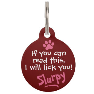 Pet Dog Cat Funny Humour Custom Red Lost  Tag