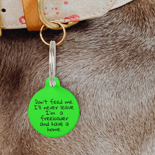 Pet Dog Cat Funny Humour Customize ID Lost Pet  Tag