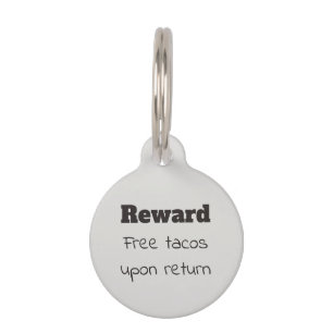 Pet Dog Cat Funny Taco Customize ID Lost Tag