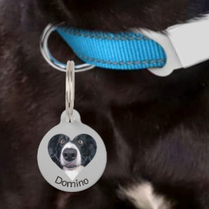Pet Dog Cat Heart Photo Customize ID Lost Tag