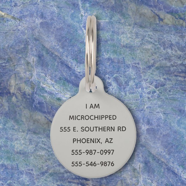 Pet Dog Cat Monogram Tag Customize Microchipped (Creator Uploaded)