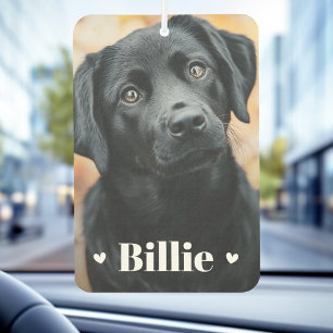 Pet dog cat name hearts two photos air freshener