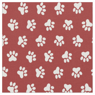 Pet Dog Cat Pawprint with Custom Background Colour Fabric