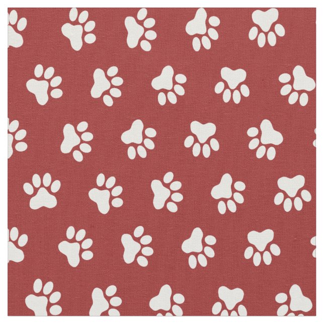 Pet Dog Cat Pawprint with Custom Background Colour Fabric (Close Up)