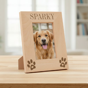 Pet Dog Cat Paws Love Custom Name Etched Frames