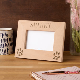 Pet Dog Cat Paws Love Custom Name Etched Frames