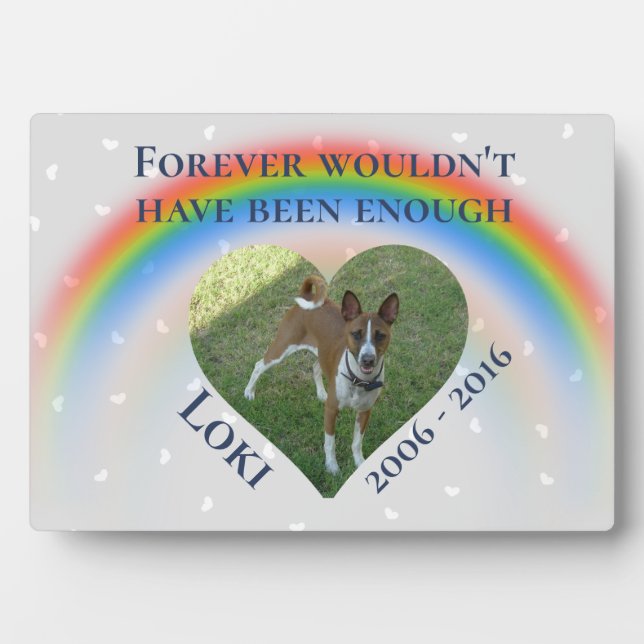 Pet Dog Cat Rainbow Bridge Photo Custom Plaque (Front)