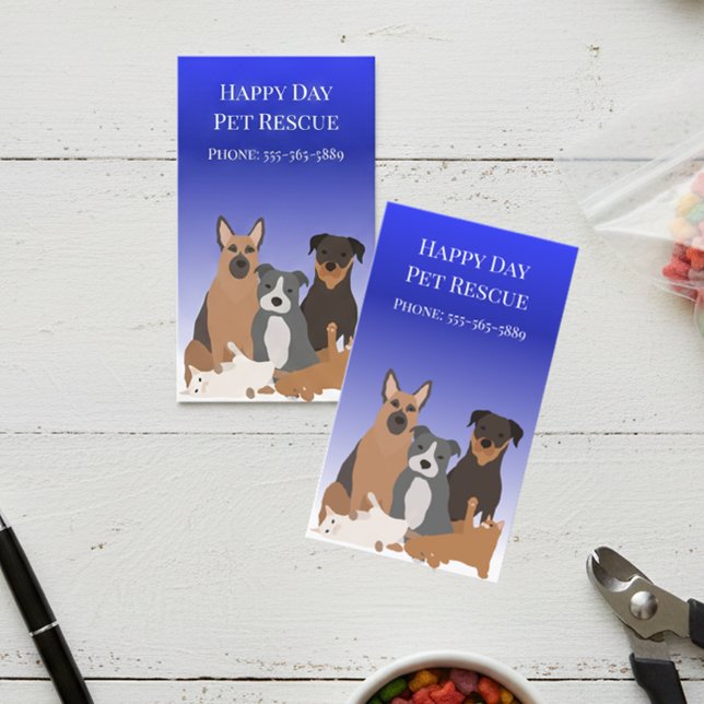 Pet Dog Cat Rescue Sitting Service Day Care Business Card (Creator Uploaded)