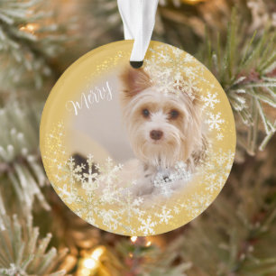 Pet  Dog Christmas Gold Ornament