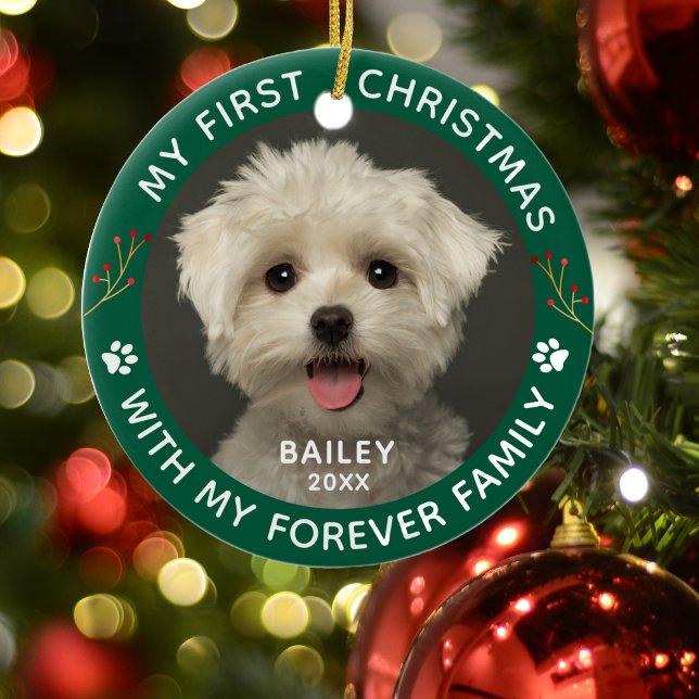 Pet Dog Custom Photo Paw Print Ceramic Ornament (Creator Uploaded)