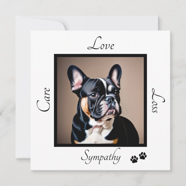Pet dog customizable downloadable sympathy card (Front)
