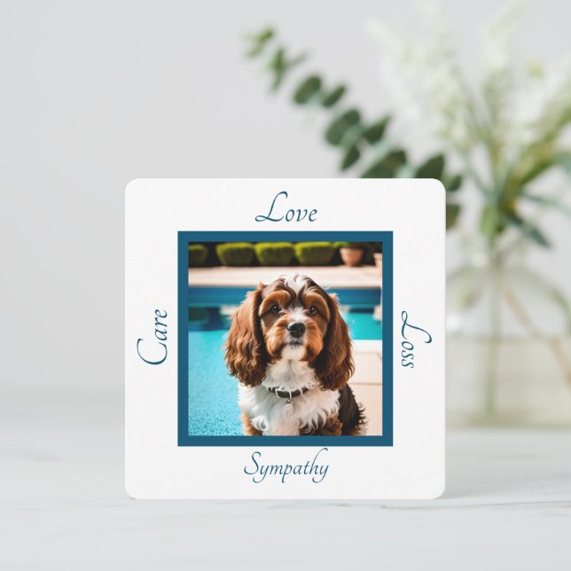 Pet dog customizable photo sympathy card (Standing Front)