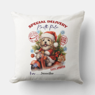 Pet Dog Cute Puppy Christmas Throw Pillow