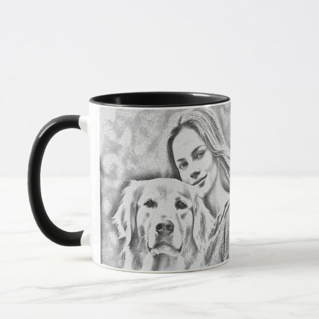 Pet Dog  Elegant Modern Custom Photo Personalized Mug (Left)