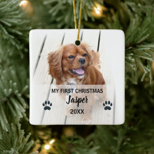 Pet Dog First Christmas Photos Tree Ornament