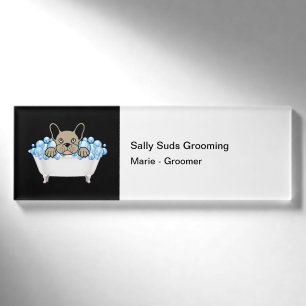 Pet Dog Groomer Cute Staff Name Tags