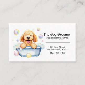 Pet Dog Grooming Service Custom Business Card