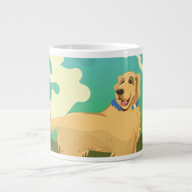 Pet Dog in the park Large Coffee Mug (Front)
