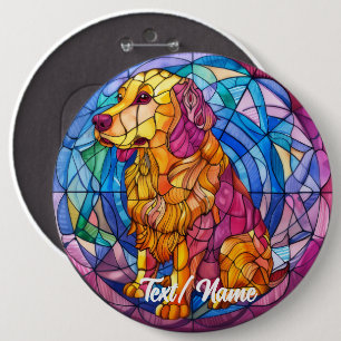 Pet Dog Labrador Stain Glass Design Pin