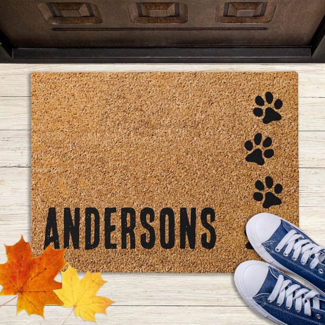 Pet Dog Lover Personalized Paw Prints Entry  Doormat (Creator Uploaded)