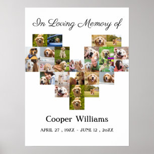 Pet Dog Memorial Custom Photo collage Pet Loss Poster