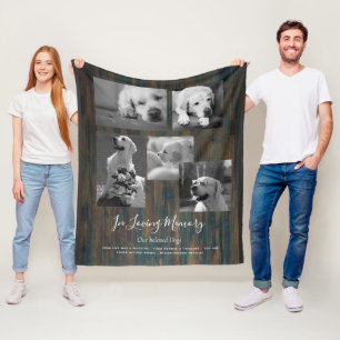 Pet Dog Memorial Keepsake Photo Collage Gift Poem Fleece Blanket
