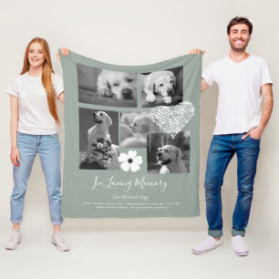 Pet Dog Memorial Keepsake Photo Collage Gift Poem Fleece Blanket