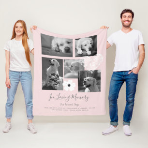 Pet Dog Memorial Keepsake Photo Collage Gift Poem  Fleece Blanket