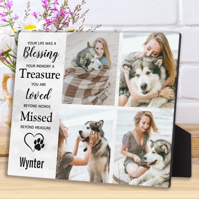 Pet Dog Memorial Keepsake Photo Collage Plaque (Creator Uploaded)