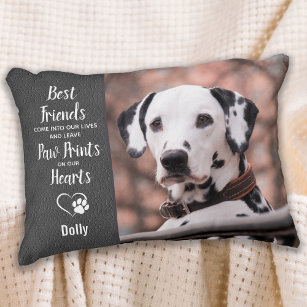 Pet Dog Memorial - Paw Prints on our Hearts Photo Accent Pillow