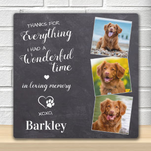 Pet Dog Memorial - Pet Loss Gift - Custom 3 Photo Plaque