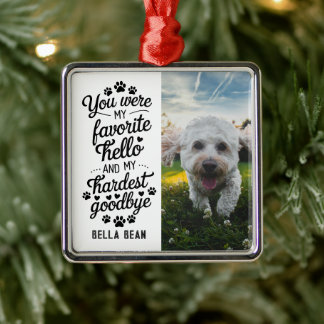 Pet Dog Memorial Quote Photo Metal Ornament