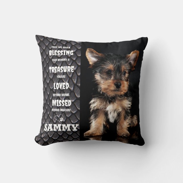 Pet Dog Memorial Remembrance Poem 2 Photo Throw Pillow (Front)