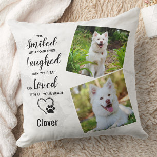 Pet Dog Memorial Sympathy Keepsake Photo Throw Pillow