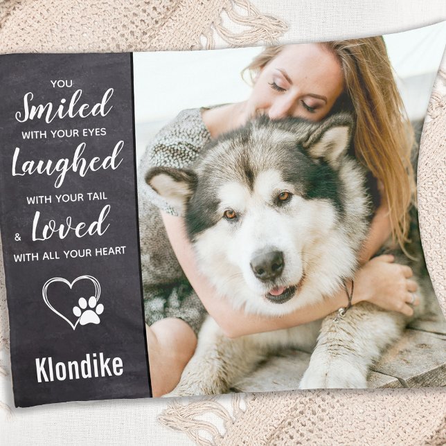 Pet Dog Memorial Sympathy Quote Photo Fleece Blanket (Creator Uploaded)