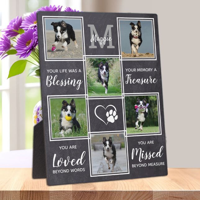Pet Dog Memorials Keepsake Photo Collage Memorial Plaque (Creator Uploaded)