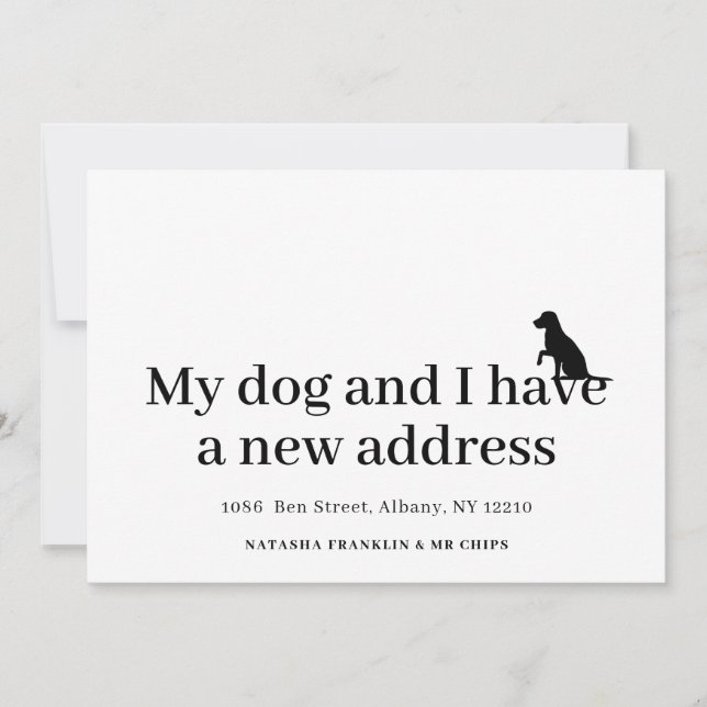 Pet Dog New Address We've Moved Announcement (Front)