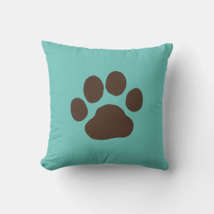 Pet Dog Paw Print Cool Canine Lover's Throw Pillow