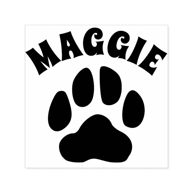 Pet Dog Paw Print Mark and Signature Personalized Self-inking Stamp (Design)