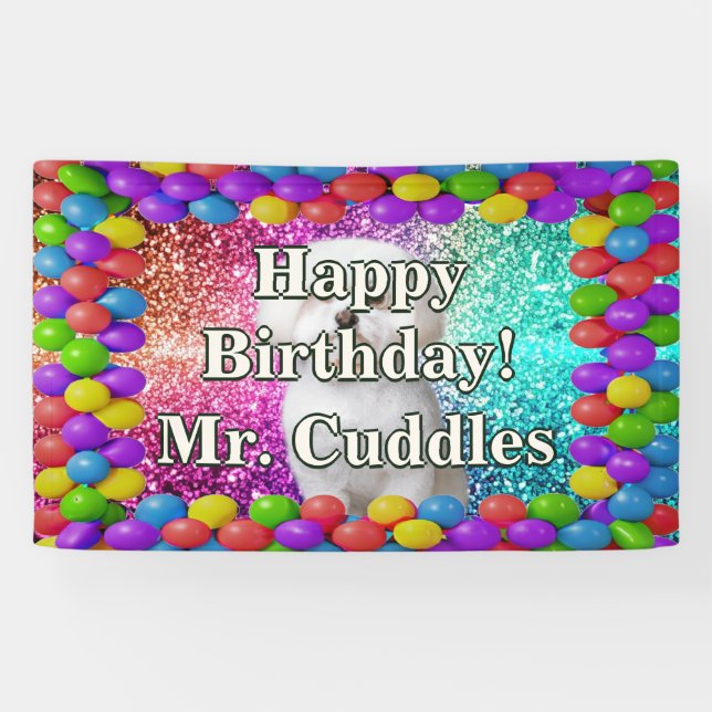 Pet Dog Personalized character birthday banner (Horizontal)