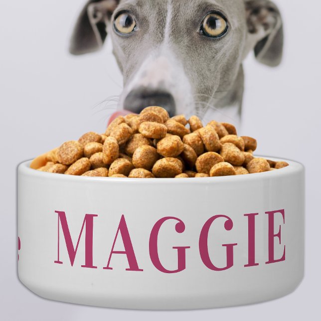 Pet Dog Personalized Pink Food Water Ceramic (Creator Uploaded)