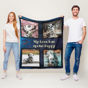 Pet dog photo collage dalmatian  fleece blanket