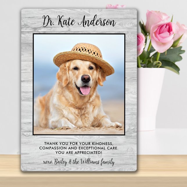 Pet Dog Photo Personalized Veterinarian Thank You Plaque (Creator Uploaded)