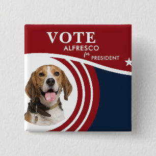 Pet Dog Photo Presidential Election 2024 Candidate 2 Inch Square Button