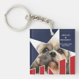 Pet Dog Photo Presidential Election 2024 Candidate Keychain